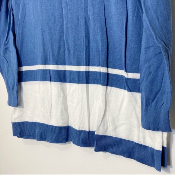 LOFT Long Sleeve Striped Sweater Blue White Small - Picture 3 of 6